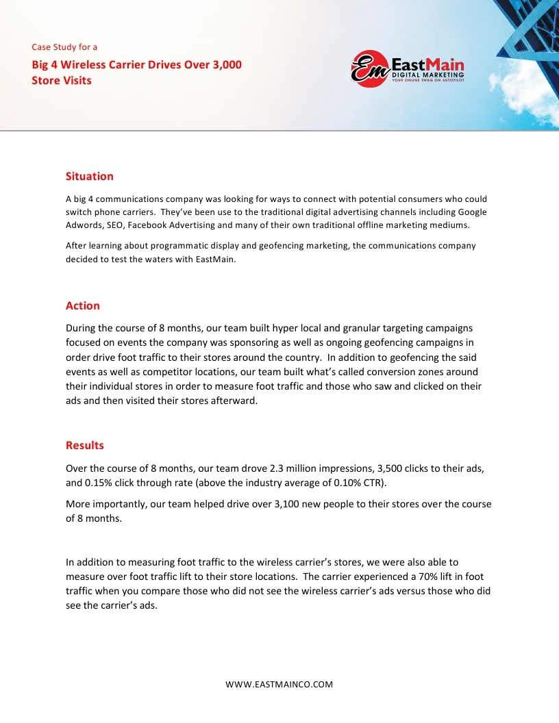 Big 4 Wireless Carrier Drives Over 3000 Store Visits.pdf page 1
