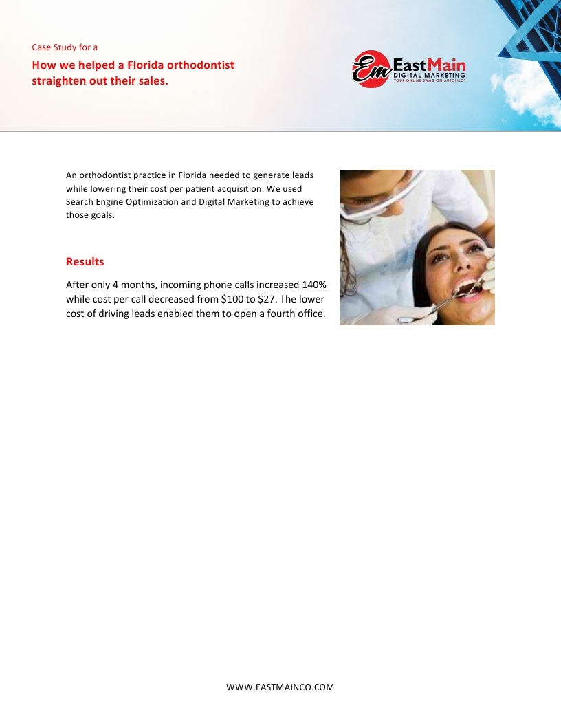 How we helped a Florida orthodontist straighten out their sales..pdf page 1