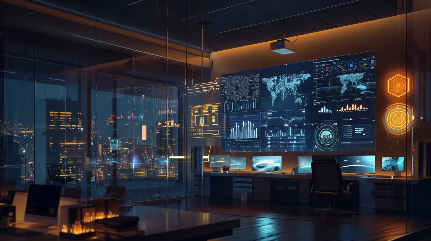 a dynamic and sharply focused office scene captures the essence of data-driven marketing, showcasing a gleaming digital dashboard filled with vivid analytics charts and graphs, illuminated by soft, ambient light that highlights professionals engaged in strategic discussions around clear, defined objectives. a dynamic and sharply focused office scene captures the essence of data-driven marketing, showcasing a gleaming digital dashboard filled with vivid analytics charts and graphs, illuminated by soft, ambient light that highlights professionals engaged in strategic discussions around clear, defined objectives.