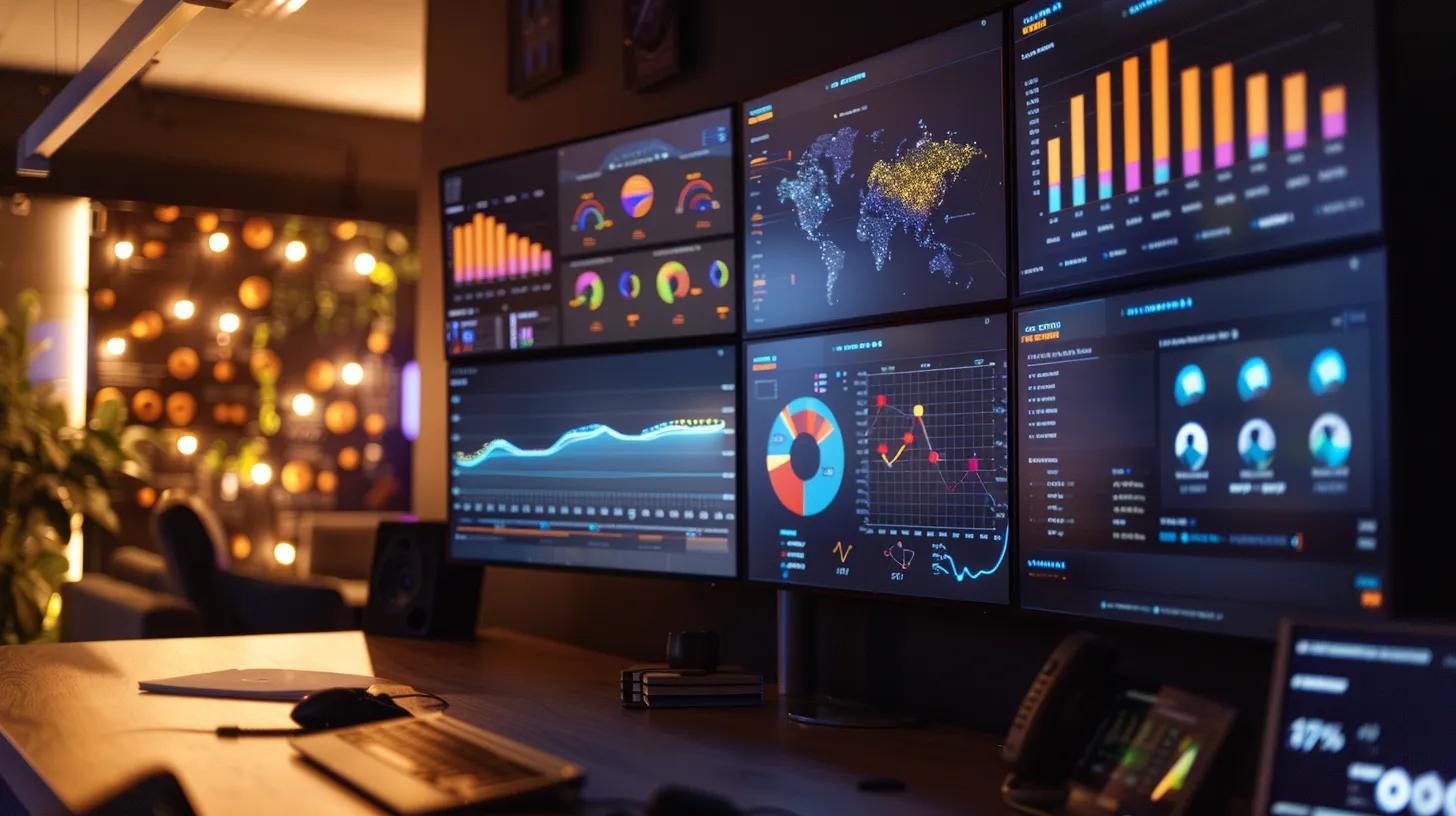 a dynamic marketing analytics dashboard vividly displays real-time data insights, highlighting trends and strategies that optimize lead generation across diverse digital platforms. a dynamic marketing analytics dashboard vividly displays real-time data insights, highlighting trends and strategies that optimize lead generation across diverse digital platforms.