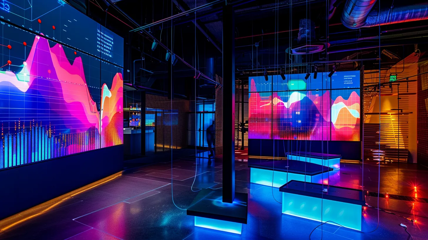 a vibrant workspace filled with dynamic graphs and charts projected on screens, illustrating the pulse of content marketing success through real-time analytics, with a bright, focused atmosphere that inspires collaboration and strategic thinking. a vibrant workspace filled with dynamic graphs and charts projected on screens, illustrating the pulse of content marketing success through real-time analytics, with a bright, focused atmosphere that inspires collaboration and strategic thinking.