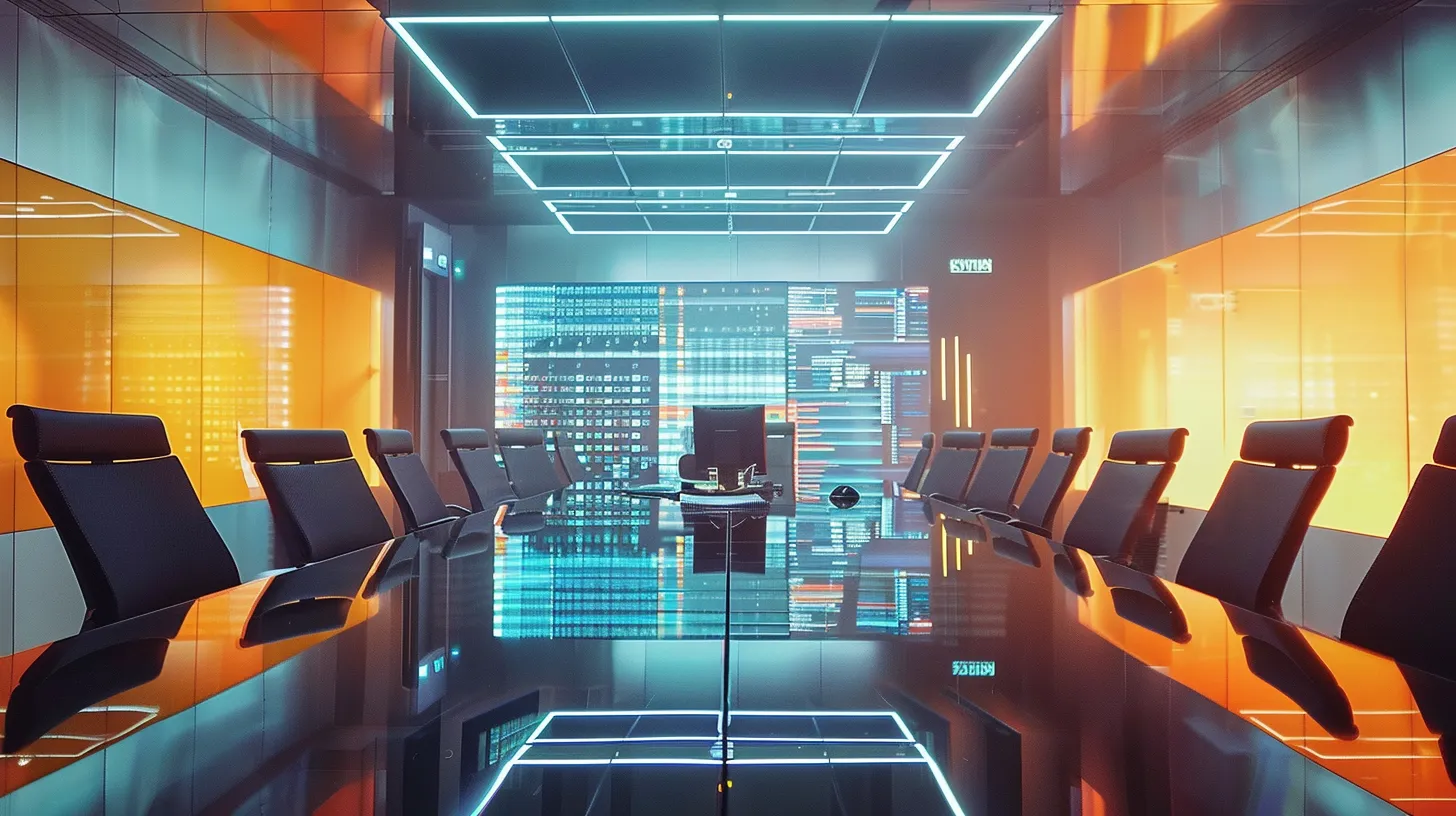 a dynamic, modern office meeting room featuring a sleek, glass conference table surrounded by professionals engaged in a vibrant discussion while analyzing aeo strategies on digital screens, illuminated by focused overhead lighting that enhances the atmosphere of collaboration and innovation. a dynamic, modern office meeting room featuring a sleek, glass conference table surrounded by professionals engaged in a vibrant discussion while analyzing aeo strategies on digital screens, illuminated by focused overhead lighting that enhances the atmosphere of collaboration and innovation.